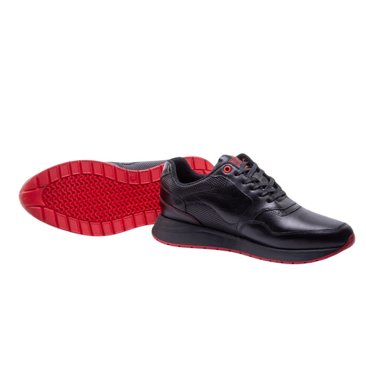 Sneakers en cuero | Atlanta Negro planta roja