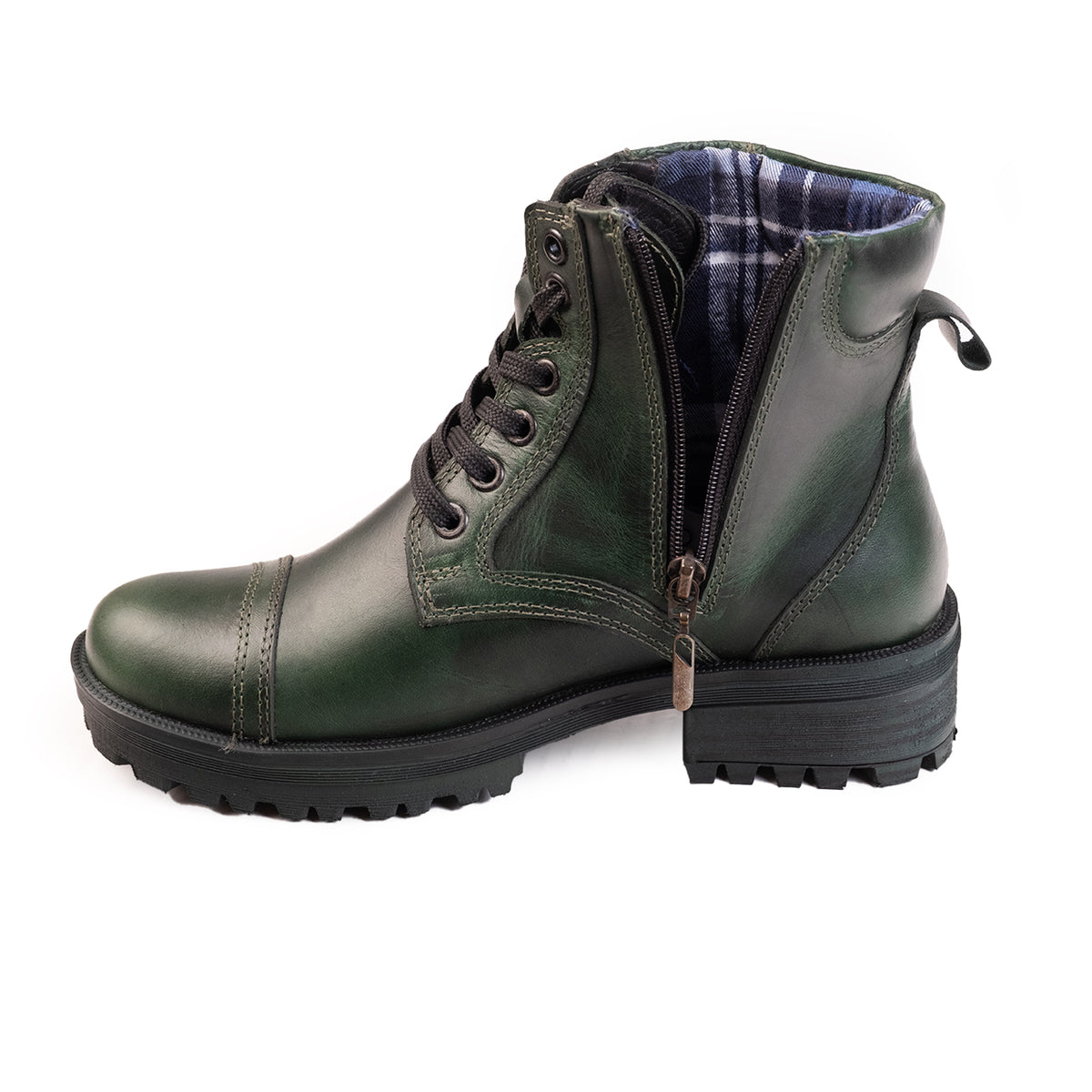 MARTINA I VERDE | Botas en cuero