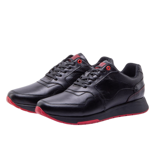 Sneakers en cuero | Atlanta Negro planta roja