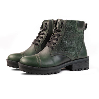 MARTINA I VERDE | Botas en cuero