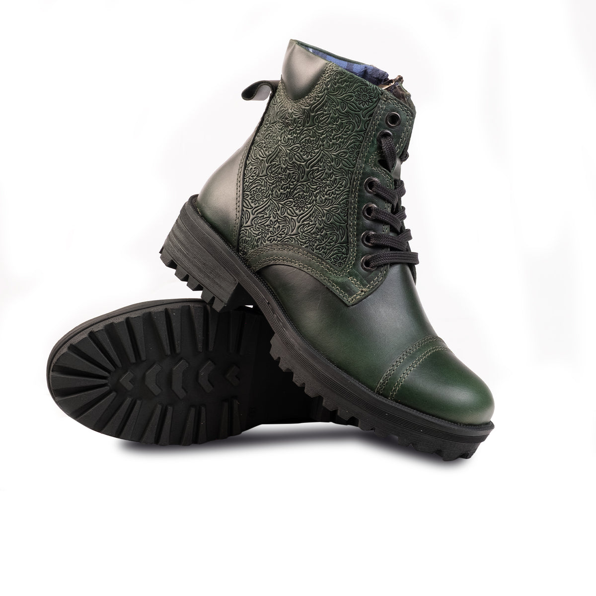 MARTINA I VERDE | Botas en cuero