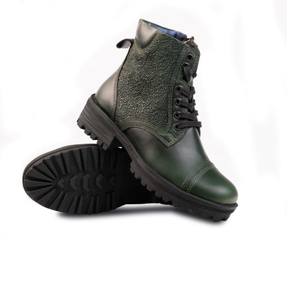MARTINA I VERDE | Botas en cuero