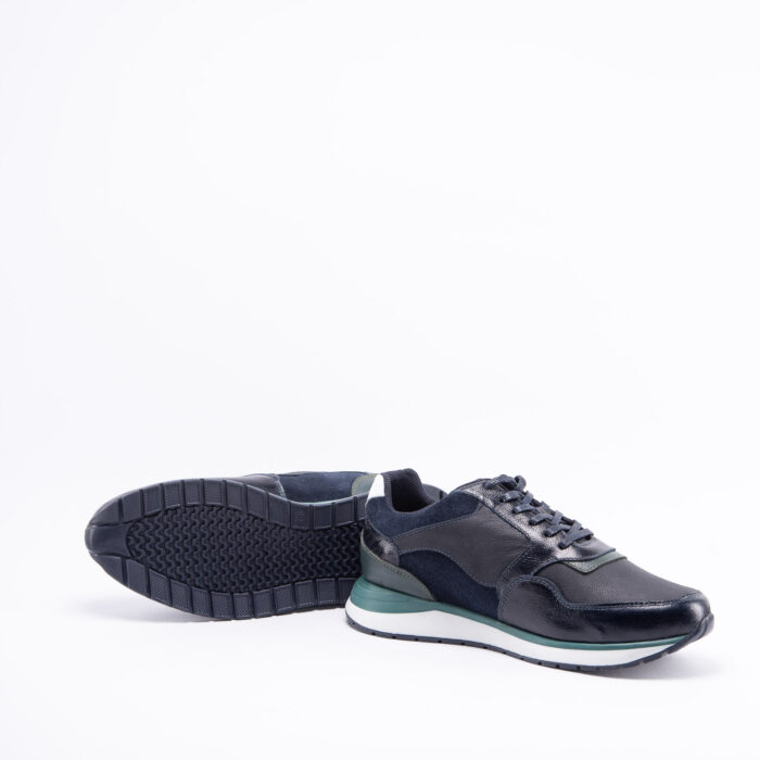 TENIS CUERO LISO ATLANTA AZUL